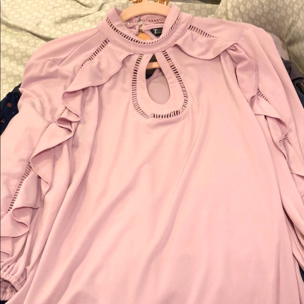 New York and Co. long sleeve blush pink blouse.